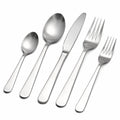 Besteckset 5-teilig Edelstahl Silber für den Esstisch schlicht