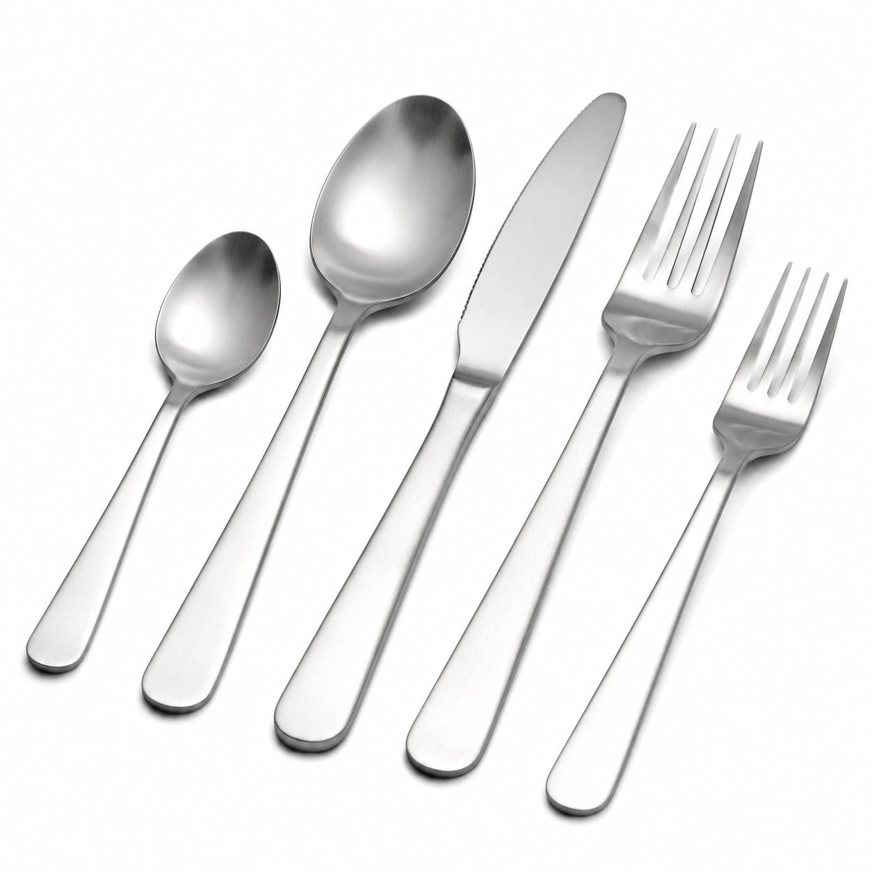 Besteckset 5-teilig Edelstahl Silber für den Esstisch schlicht