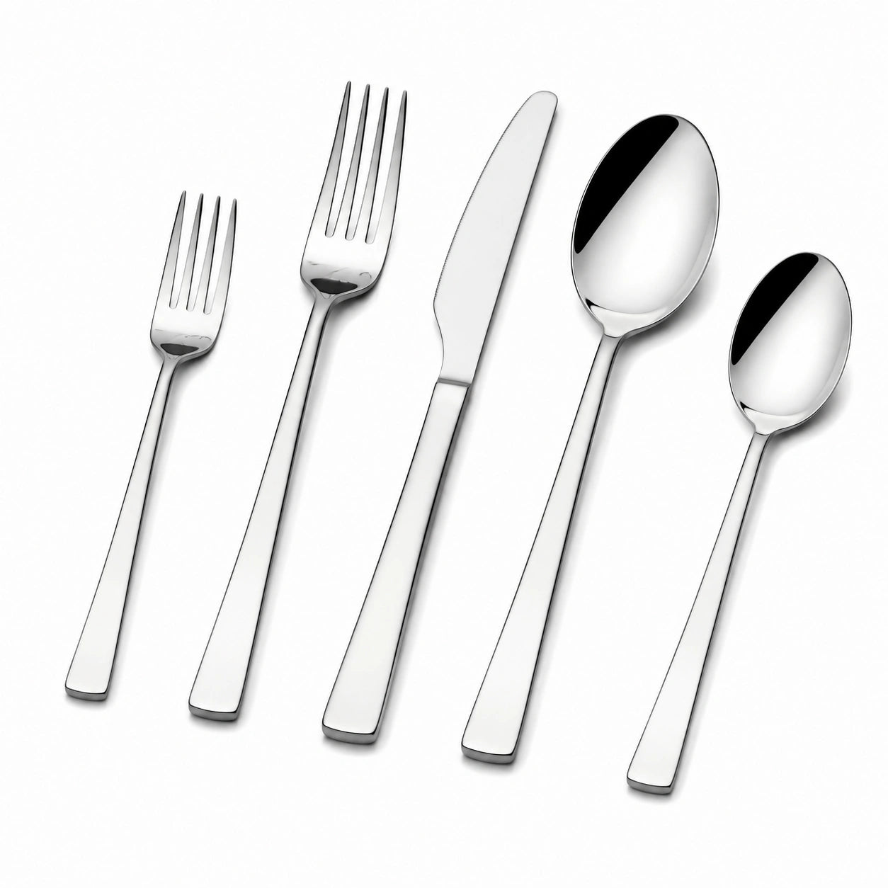 5-teiliges Besteckset 15.5-22 cm Edelstahl Silber poliert für den Tisch