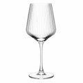 Weinglas 450 ml 23 cm aus transparentem Glas mit Rillenstruktur